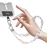 MAGEASY Beaded Phone Charm for Women - Cell Phone Wrist Strap with Teather Tab, Designed for iPhone & Android Phones, Keychain, Camera - Bear Bliss