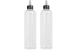 driew Applicator Bottles for Hair, 16.9oz Hair Squeeze Bottle for liquids Twist-On Top Tip Cap with Ratio Graduated Scale Color Applicator Bottle Dye Pack of 2 (16.9oz)