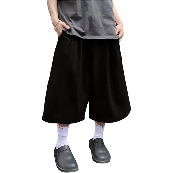 OYOANGLE Men's Baggy Oversized Sweat Shorts Drawstring Waist Track