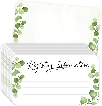 Amazon Com Registry Information Cards Pack Of 100 3 5 X 2 Invitation Insert For Bridal Wedding Baby Shower Office Products