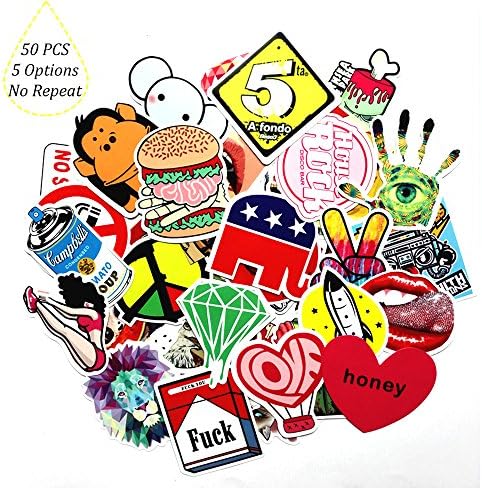 FULL WERK 50pcs Not Repeating Random Styles Car Motorcycle Bicycle Skateboard Laptop Luggage Vinyl Sticker Graffiti Laptop Luggage Decals Bumper Stickers (A)