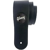 Thalia - Gibson 2.5" Black Leather Strap - Black Ebony w/Gibson Pearl Logo