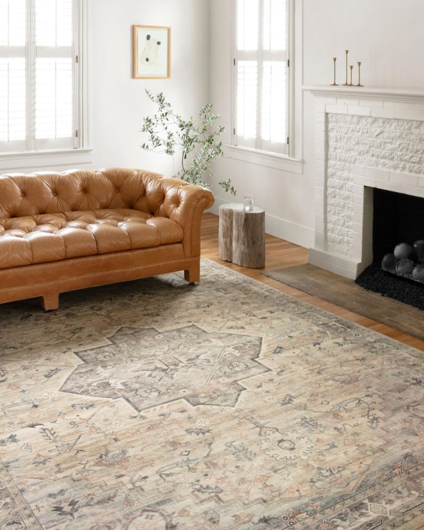 Photo 1 of **DIRTY FROM TRANSPORT **Loloi Hathaway Collection HTH-07 Multi/Ivory 7'-6" x 9'-6", .25" Thick Area Rug, Soft, Durable, Printed, Modern, Low Pile, Non-Shedding, Easy Clean, Living Room Rug
