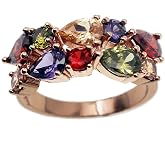 Acefeel Yellow Cubic Zirconia Topaz Ring For Women – 18k Rose Gold Plated Fashion Statement Ring - View #6