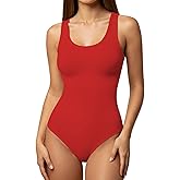 YOGINGO Women's Scoop Neck Sleeveless Bodysuits Backless Tank Top Body Suits for Womens