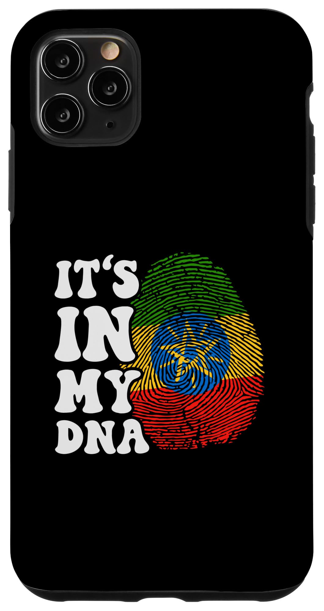 iPhone 11 Pro Max Funny it's in my DNA Ethiopia flag Fingerprint Case