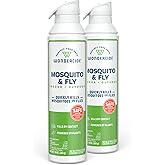 Wondercide - Mosquito and Fly Aerosol Spray - Fly, Gnat, Flying Bug, Mosquito Killer with Natural Essential Oils - Quick Kill for Outdoor and Indoor Areas - Pet and Family Safe - 10 oz - 2 Pack