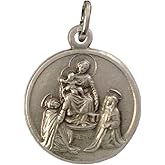 I G J MADONNA OF POMPEI (BLESSED VIRGIN OF THE ROSARY) MEDAL -100% MADE IN ITALY - THE PATRON SAINTS MEDALS