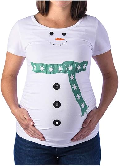Women Christmas Snowman Cartoon Maternity T Shirts Pregnancy Tee Tops Clothes Plus Sie Breastfeeding Clothes For Pregnant Maternity Tops For Women For Work Uk Size Promotion Sale S 4xl Amazon Co Uk Clothing