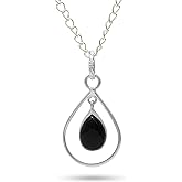 Natural Gemstone 10x14MM Pear Shape Pendant with Free Chain, 925 Sterling Silver Designer Necklace Jewelry for Women, Healing Crystal Pendant, Gift for Christmas & Birthday.