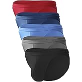 BAMBOO COOL Men's Bikini Underwear Soft Breathable Mens Bikini Briefs Tagless Mens Sexy Underwear with Contour Pouch 5 Pack