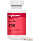 Amazon Elements Iron 18mg, Supports Red Blood Cell Production, Vegan, 195 Capsules, 6 month supply (Packaging may vary)