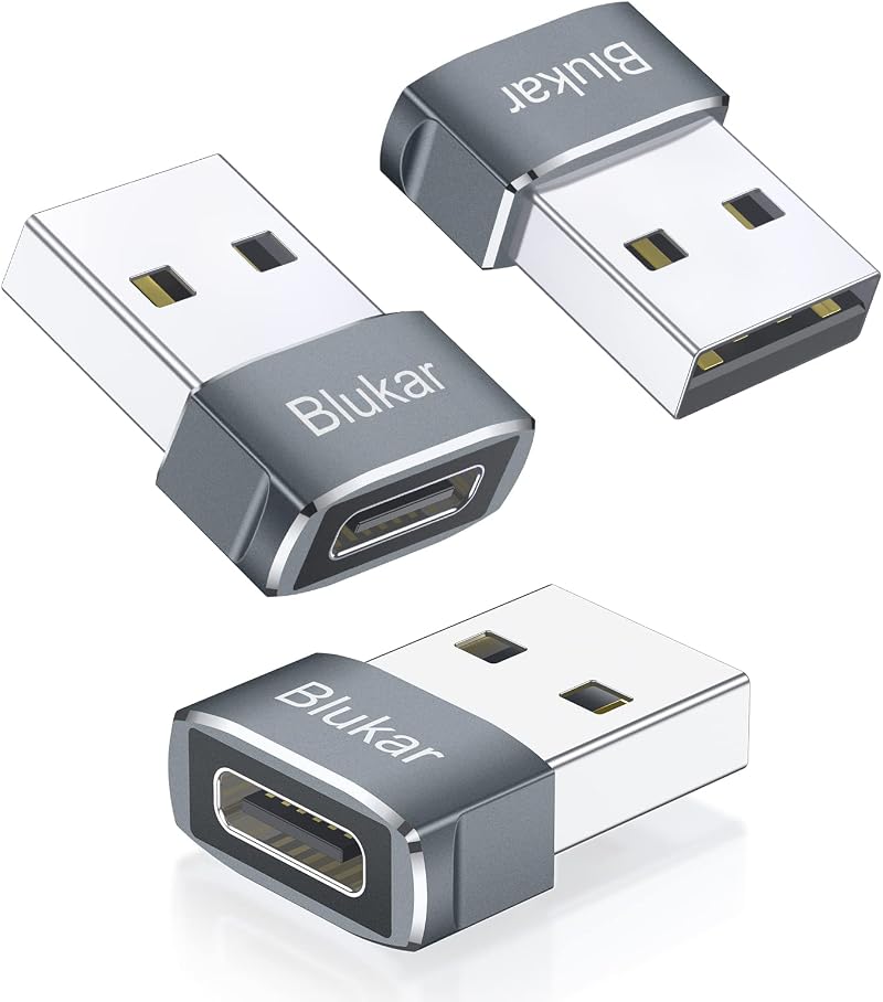 Blukar USB C to USB A Adapter 3 Pack – USB-C Female to USB-A Male
