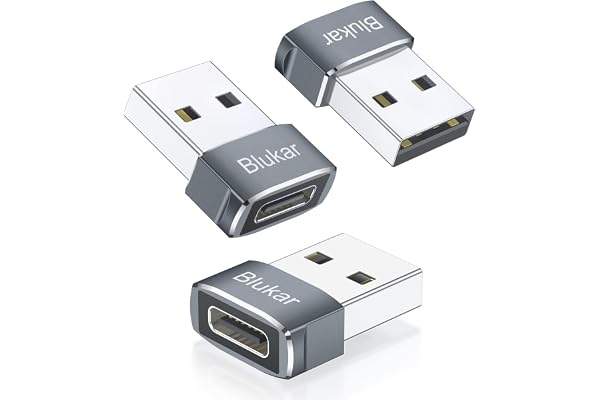 Blukar USB C to USB Adapter, 3 Pack USB-C Female to USB Male, Type C to USB A Converter for Fast Charging & Data Sync, Compat