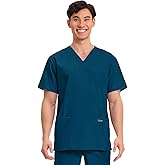 Cherokee Men's V-Neck Top Traditional fit with 4 Pockets, Ultra Soft, Durable, Fade Resistant, 2-Way Stretch Fabric - WW695