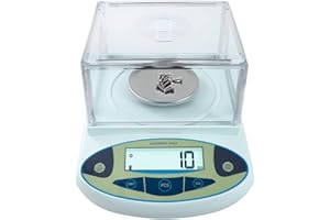 FOUR E'S SCIENTIFIC Lab Scale 480g x 0.001g Accuracy - Laboratory Analytical Balance Precision Scientific Scale with Windshield, 200g Calibration Weight