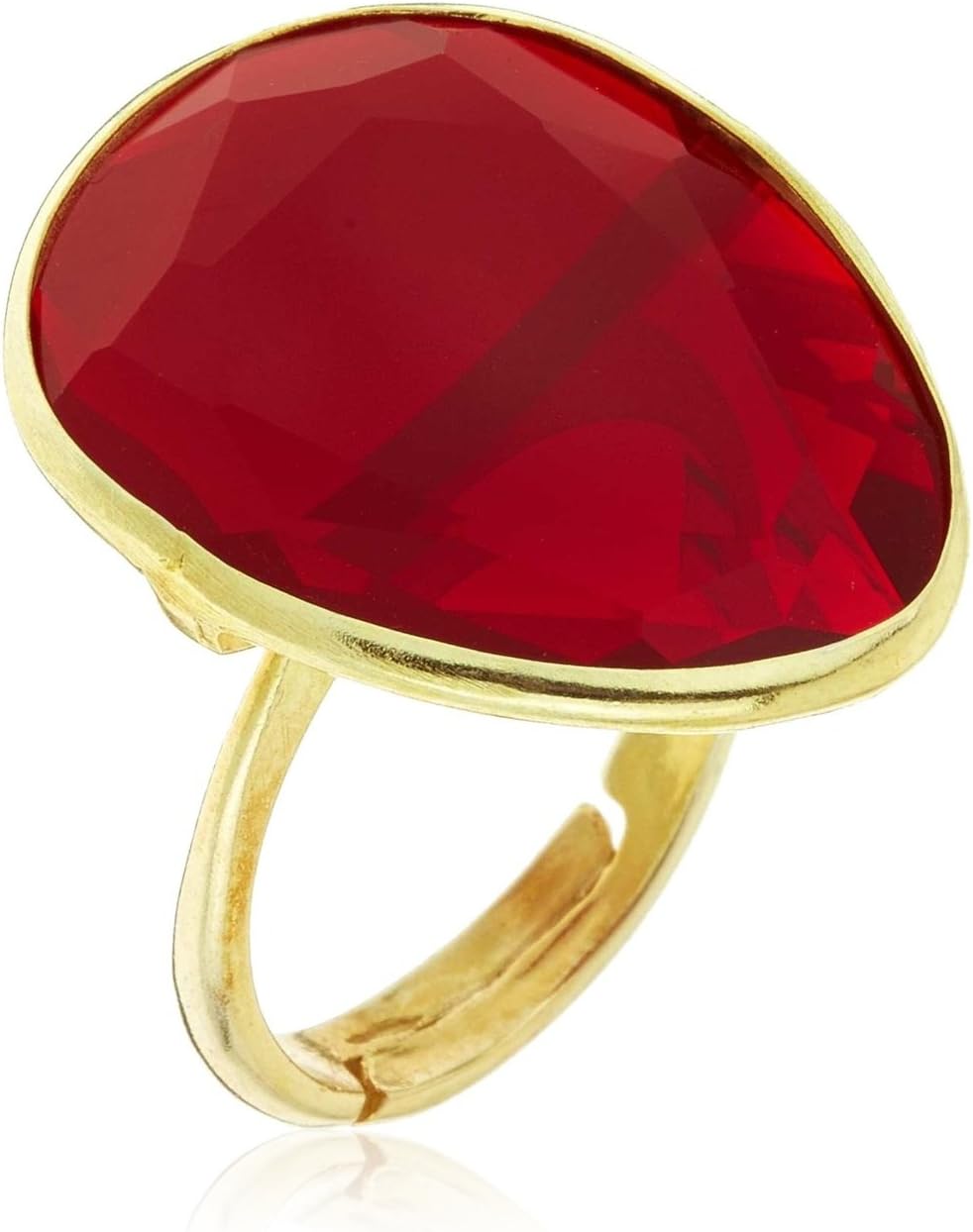 Cordoba Jewels | Gold-Plated 925 Sterling Silver Ring. Luxury Ruby Gold Design
