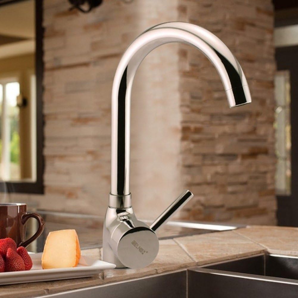 High Curved Kitchen Sink Faucet Wash Closet Bathroom Cabinet Hot And Cold Taps Amazon Com