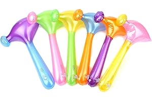 Fun Central 12 Pack Inflatable Hammer Toy | Assorted Colors | Bulk Party Favors for Birthdays, Carnivals & Events
