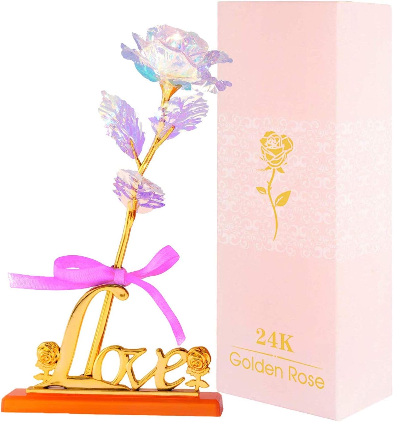Compleanno Idee Regalo Per Fidanzata Pcteb 24k Rosa Placcato Oro Rosa Artificiale Placcata Con Confezione Regalo E Base Rosa Eterna Stabilizzata Anniversario Festa Della Mamma Matrimonio Fiori Artificiali Piante E Fiori Artificiali