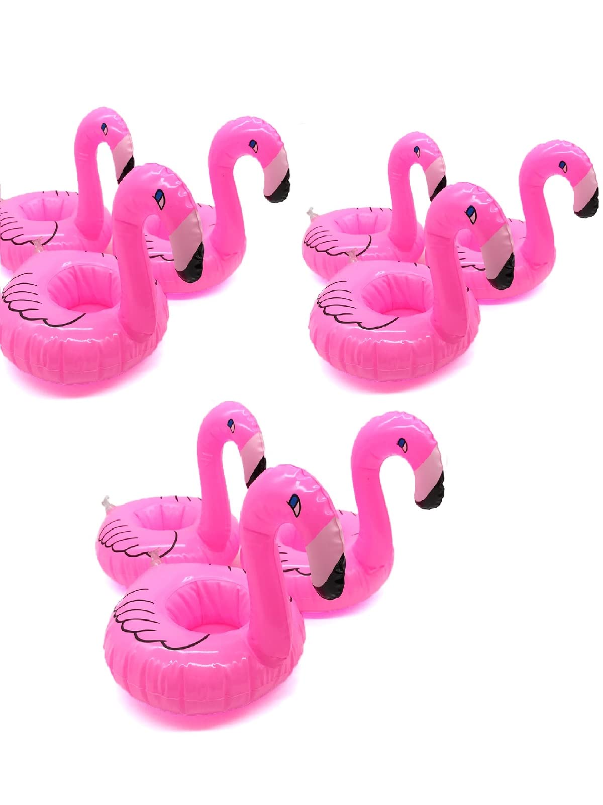 karadrova Inflatable Cup Holders for Hot Tub, Floating Drinks Holder Mini Flamingo Unicorn Drink Holder for Pool Multicolored Inflatable Holder Set for Drinks Juice (E-9pcs)