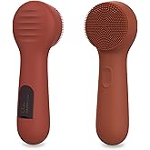 Silicone Face Scrubber, NågraCoola CLIE 2.0 Facial Cleansing Brush, Rechargeable, Waterproof Face Scrub Brush for Cleansing, Exfoliating, Massaging, Electric Facial Exfoliator for Women and Men-Russet