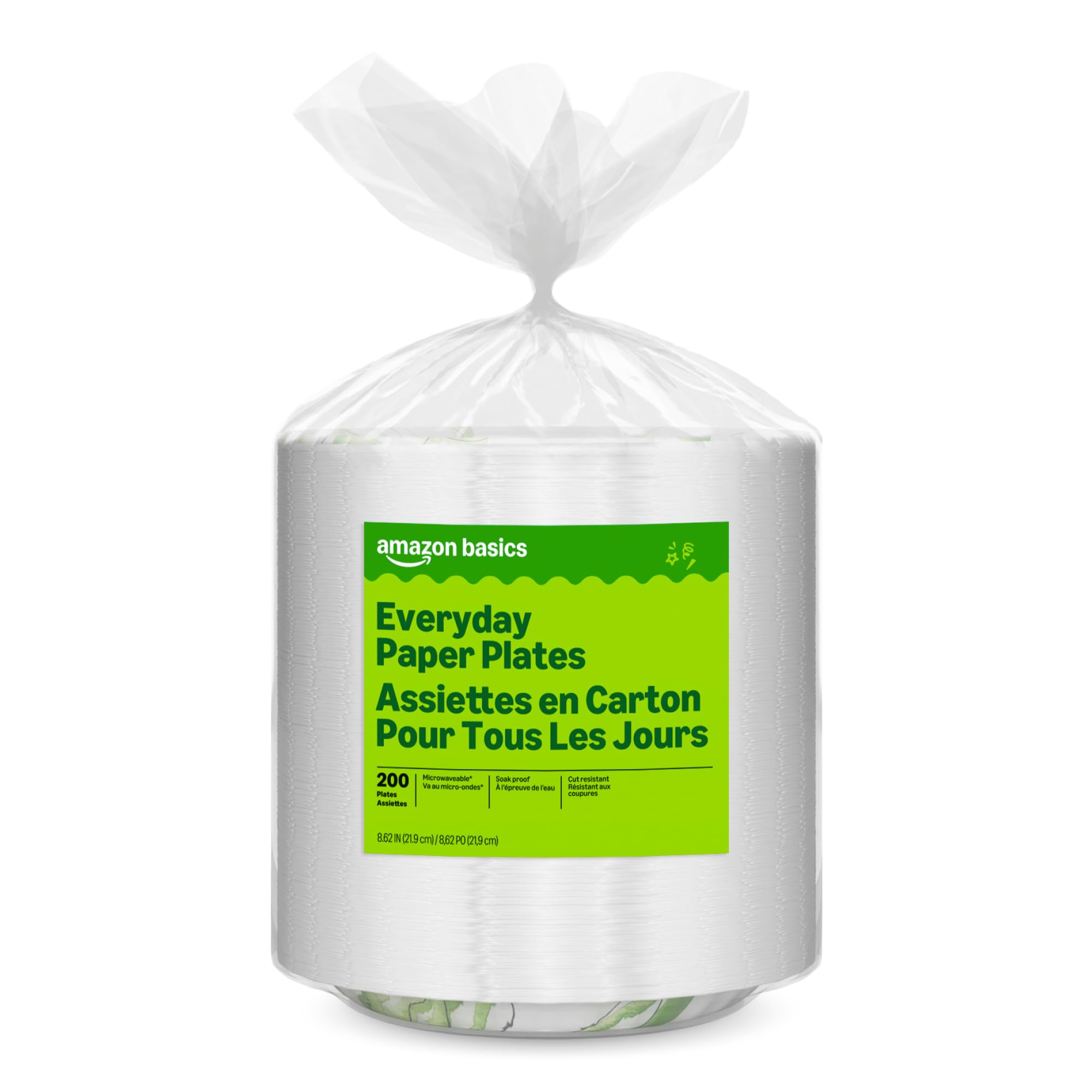 Photo 1 of ***FACTORY SEALED***Amazon Basics Everyday Paper Plates, 8.62 Inch, Disposable, 200 Count, Packaging May Vary