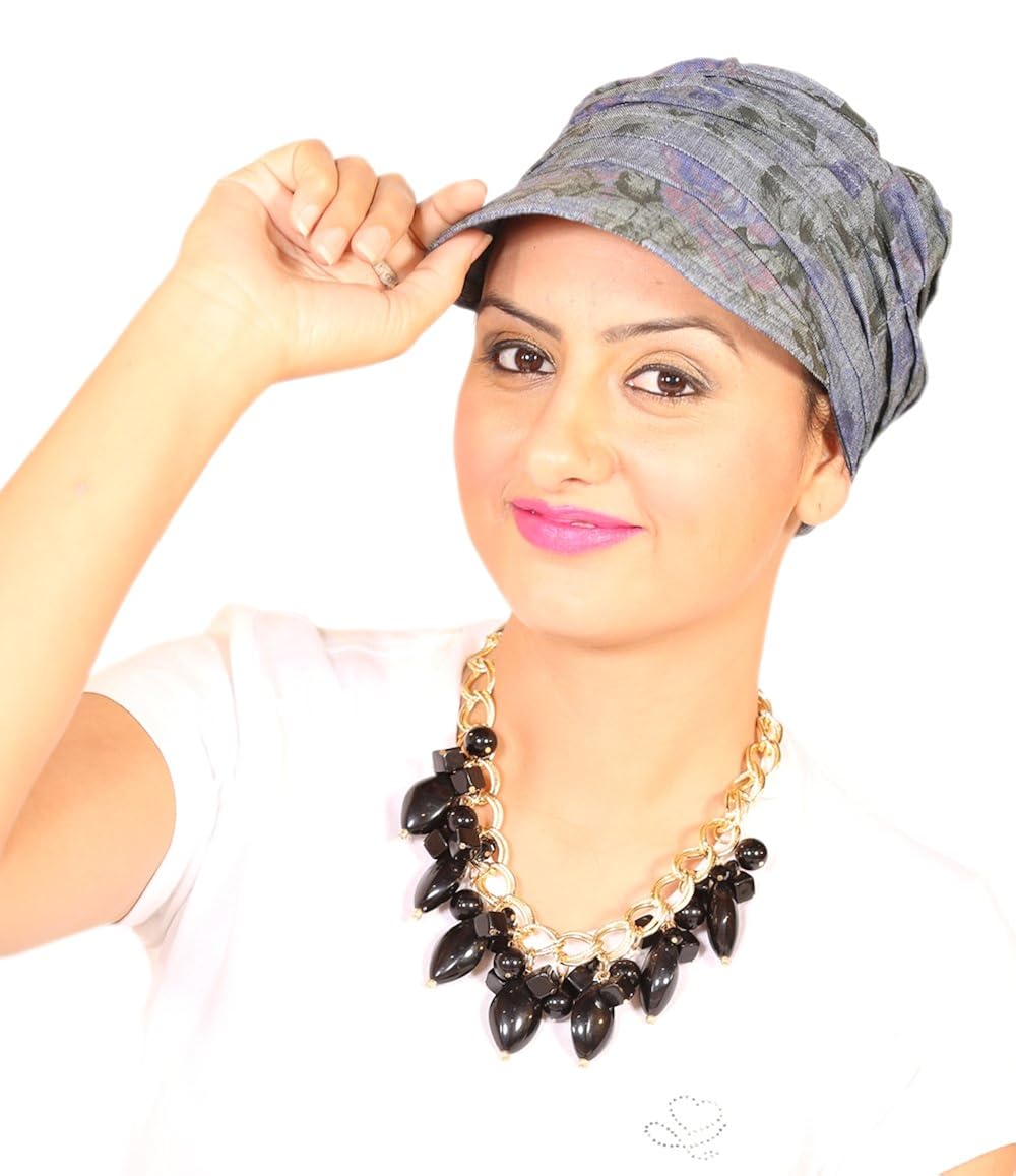 chemo floral visor cap ( buy 1 get 1 sleep cap free )