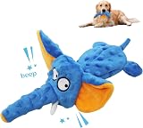 Acehome Squeaky Elephant Dog Toy Plush Chew Toy No Stuffing Interactive