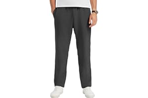 Idtswch 32/34/36/38/40 Long Inseam Men's Tall Yoga Sweatpants Open Bottom Joggers Casual Loose Fit Pants with Pockets