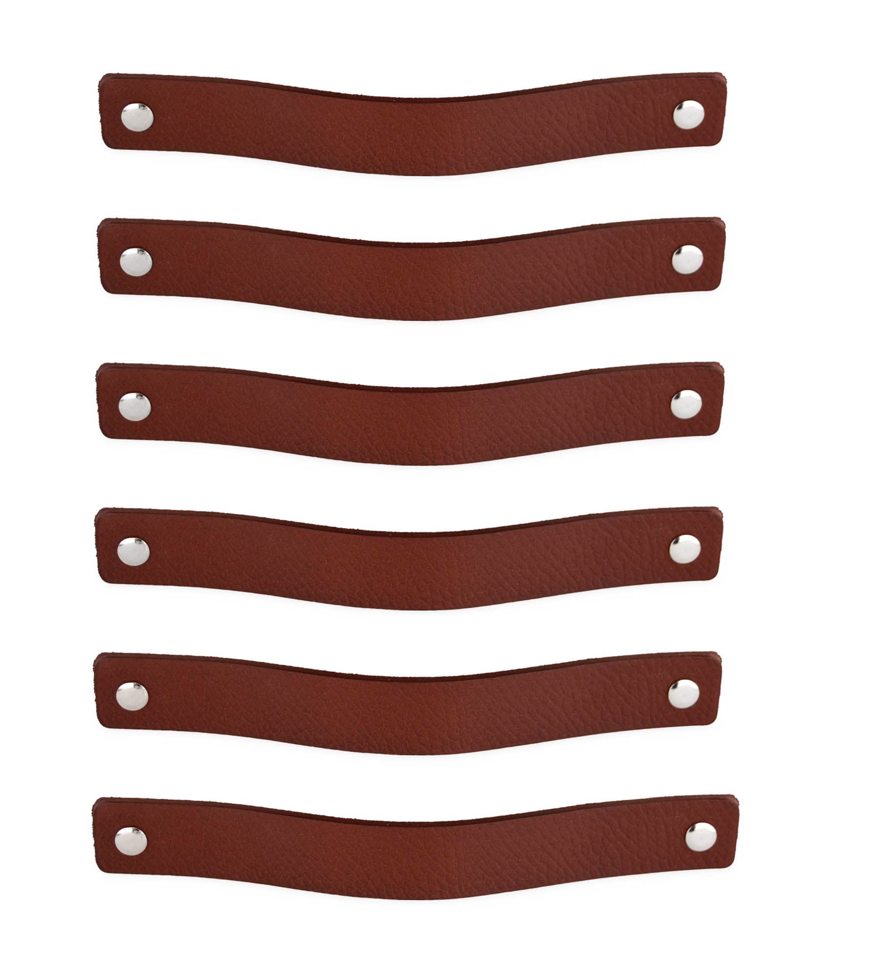 Brute Strength - Leather Handles for Furniture - Cognac - 12 pcs - 20 x 2,5 cm - Cabinet Handle, Door Handle for Kitchen, Bathroom, cabinets, Dresser, Wood