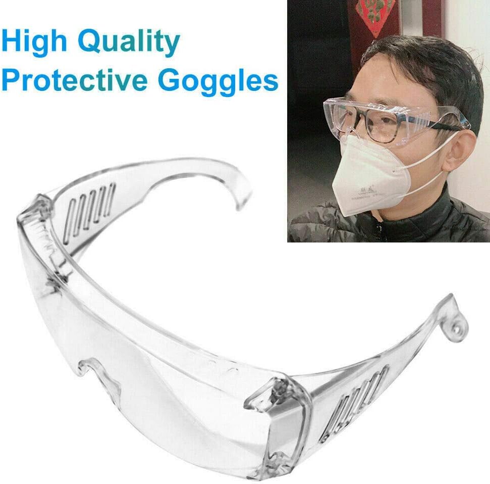 Clear Safety Goggles - Splash Shield Protective Eyewear Glass, Impact Goggles Anti-fog Lens Eyes Protector for Lab, Chemical, and Workplace (Clear #2(Packed in PP Bag)))