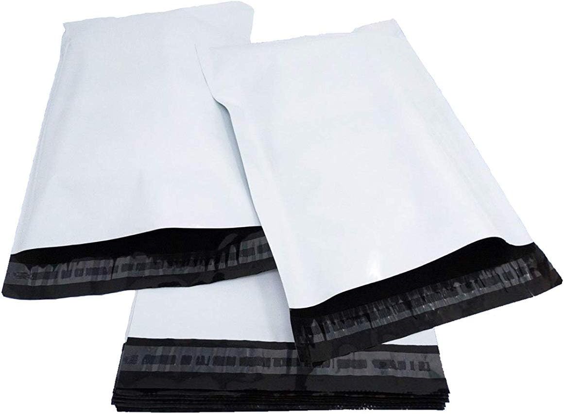 White Postage Bags – 100 Self Seal Mailing Waterproof Poly Mailers | for Packaging & Parcels | Lightweight, Tear-Resistant Postal Bags for Online Orders, Gifts & Office Use – ((8" x 13" (20cm x 32cm))