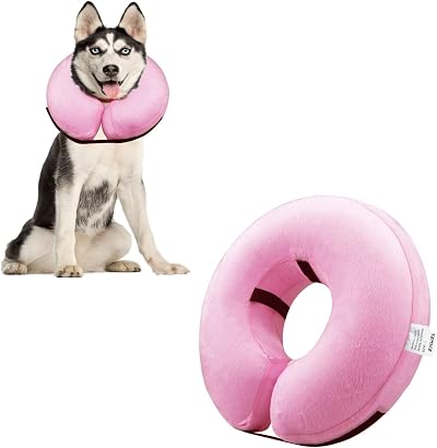 Emwel Pet Inflatable Collar for Large Dogs Comfy Recovery Cone L