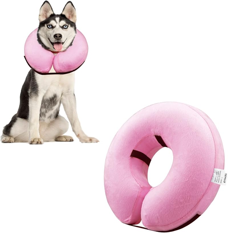 Emwel Pet Inflatable Collar for Large Dogs Comfy Recovery Cone L