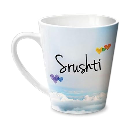 Buy Hot Muggs Simply Love You Srushti Conical Personalised Name Ceramic 315ml 1 Unit Online At Low Prices In India Amazon In
