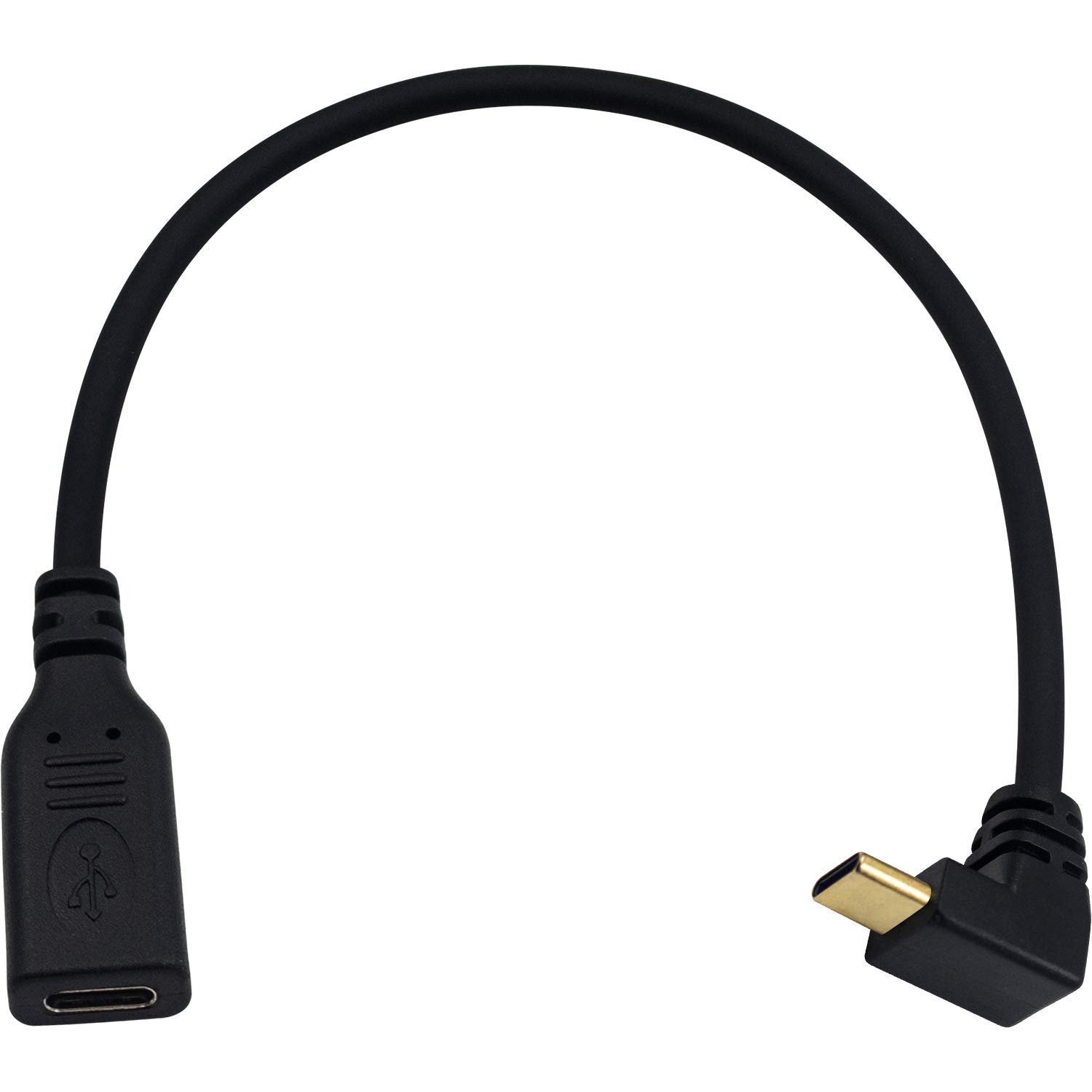 Maxhood USB C Extension Cable Short, 90 Degree USB C Extension Cable, UP & Down Angle Type C Extender for Nintendo Switch, MacBook, 0.8feet