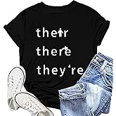 NEWKA Womens English Teacher Shirts Teaching T-Shirt Grammar Teacher Life Tee Top