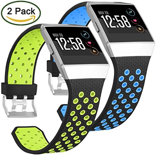 SKYLET Compatible with Fitbit Ionic Bands, Soft Silicone Sport Replacement Wristbands Compatible with Fitbit Ionic with Metal Buckle Men Women(No Tracker)