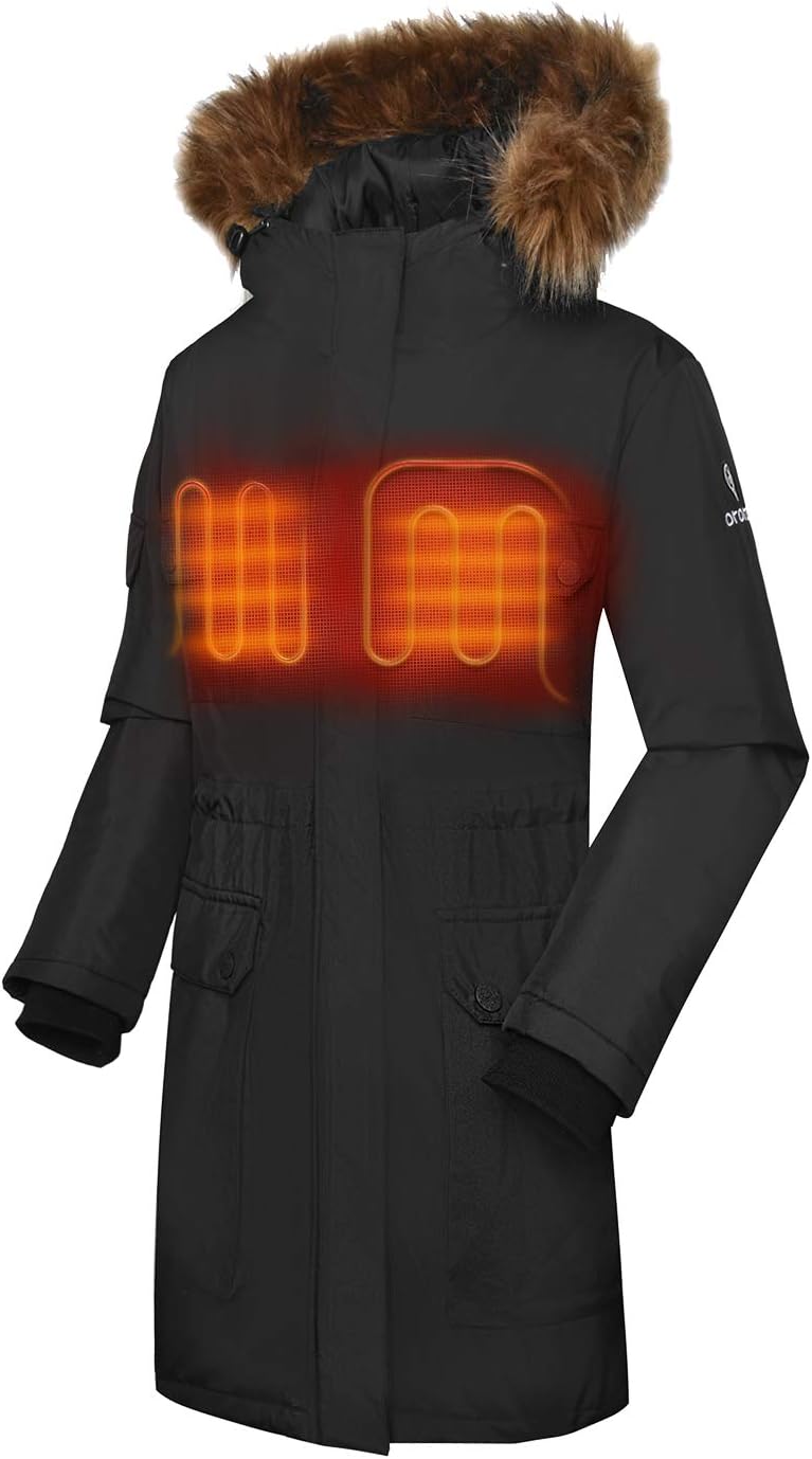 Women's Heated Parka Jacket with Thermolite Insulation (Battery Included)