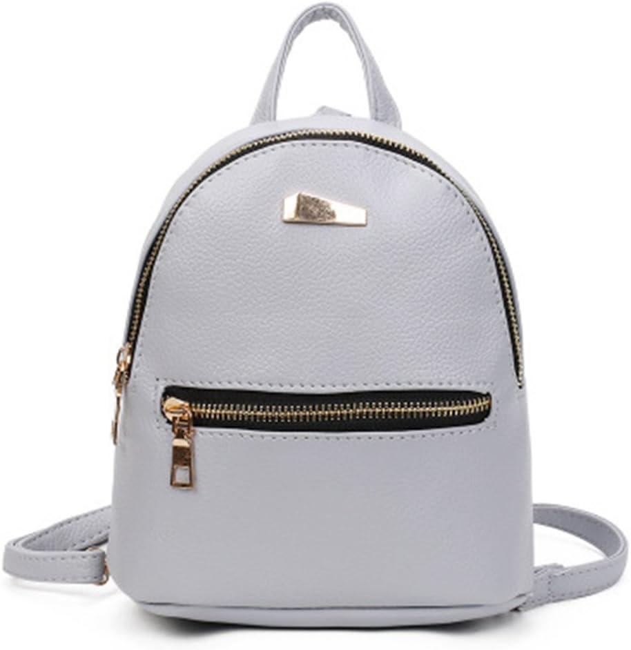 AllRight Fashion Girl PU Leather Backpacks Mini Travel Rucksack Handbags School Bag Grey