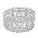 EVER FAITH Women's Austrian Crystal Bride Heart Art Deco Elastic Stretch Bracelet Clear