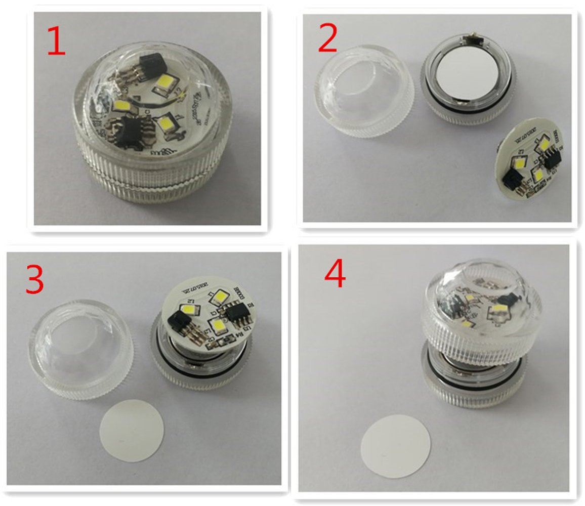 Lumière Sous l\'eau Show lumière d\'ambiance Bougies chauffe-plat avec télécommande pour étang et baignoire ou comme Vase Lampe (blanc froid)