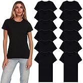 BILLIONHATS Womens T-Shirts in Bulk, Cotton Crew Neck Scoop Short Sleeve Tees Assorted Colors Bulk