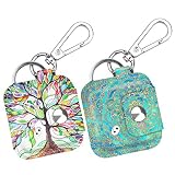 (2 Pack) Fintie Case for Tile Mate/Tile Pro/Tile Sport/Tile Style/Cube Pro Key Finder, Vegan Leather Protective Cover for 2020 2018 and All Generations Tile