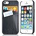 KAVAJ iPhone SE/5S/5 Case Cover Leather Tokyo Black - Genuine Leather Back Cover with Business Card Holder. Slim Fit Back Cover As Premium Accessory for The Original Apple iPhone Doubles As A Wallet
