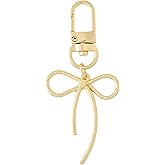Veridian Living Gold Bow Bag Charm Cute Bling Phone Decor Designer Backpack Accessories Minimalist Elegant Purse Charms