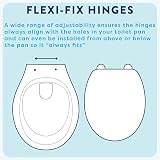 Croydex Portland Soft Close Toilet Seat with Flexi-Fix Hinges White Wood view 2