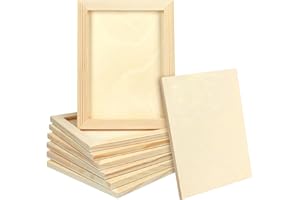 CZWESTC 8 Pcs Wood Panel Boards for Painting, 8 x 6 inch Unfinished Wooden Canvas for Crafts & Arts Projects Like Clay, Collage, Pouring, Drawing, Dried Flowers
