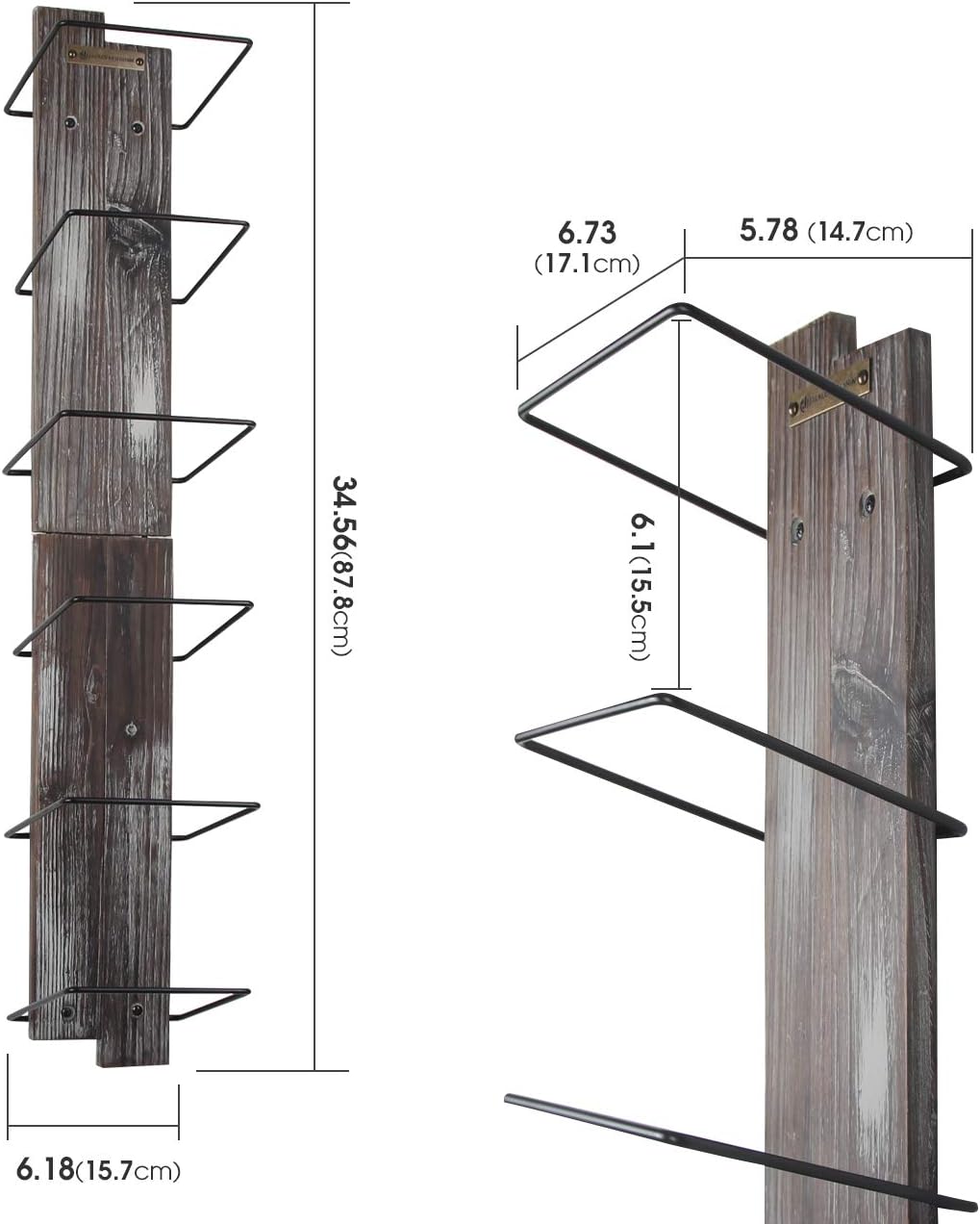 white wooden towel rail wall mounted on Home Kitchen Mk594a J Jackcube Design Wall Mount Rustic Wood And Metal Towel Rack 6 Tier Shelf Holder For Shower Hand Towels For Bathroom Hanging Storage Multi Rack Bathroom Storage